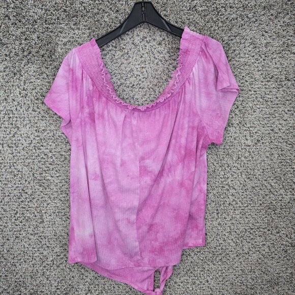 Lane Bryant Top Womens Plus 22/24 Purple Off The Shoulder Blouse Casual Ladies - Picture 7 of 7